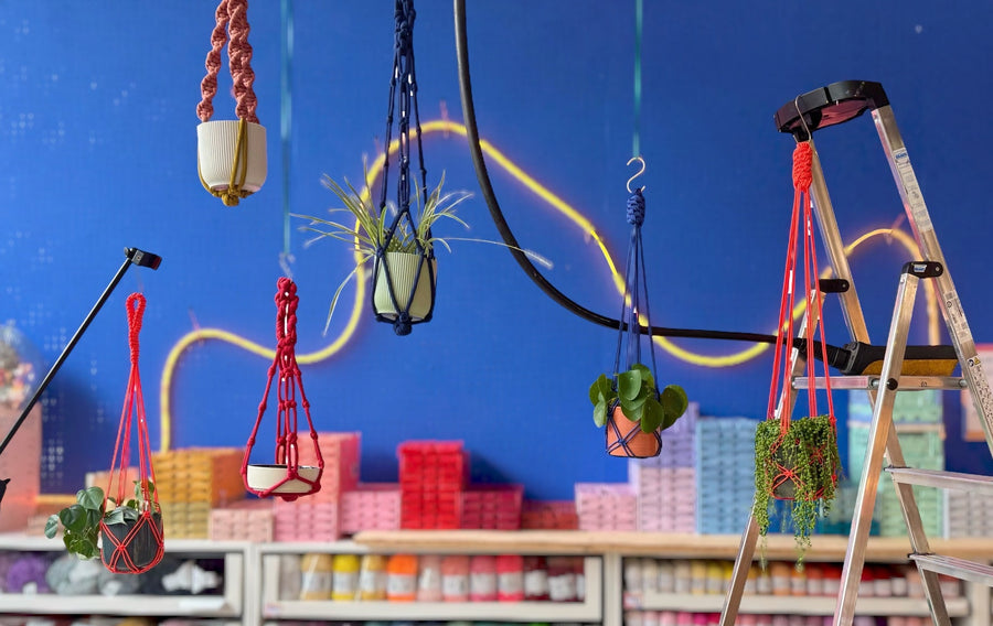 Craftinglove macramé plant hanger holding a pot