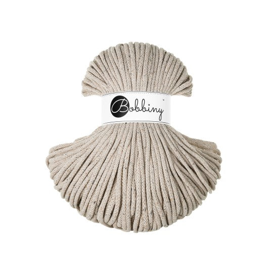 Bobbiny braided cotton cord, 5mm and 100m, in leopard print