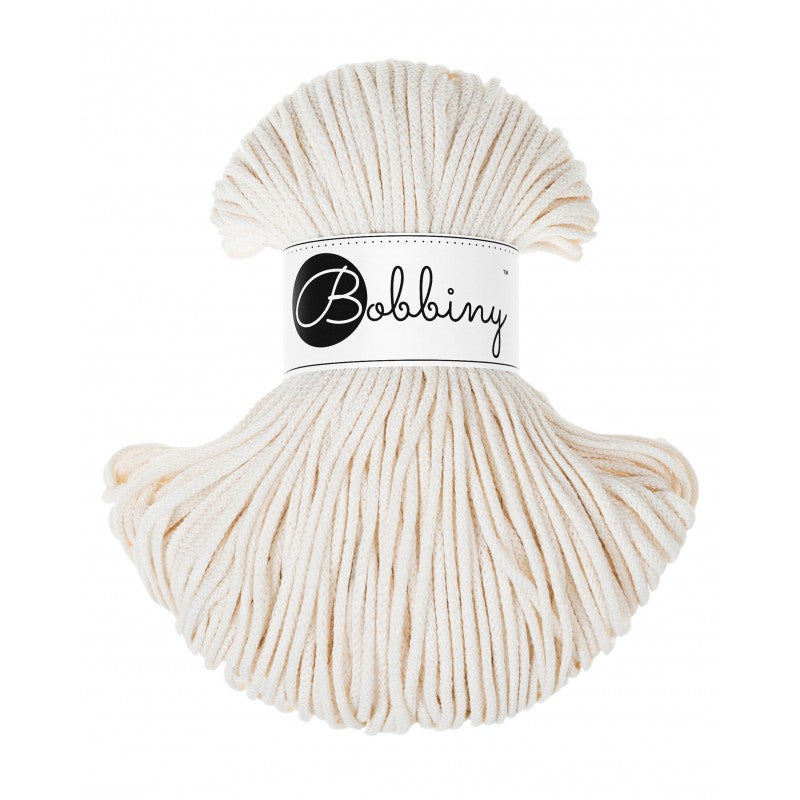 Bobbiny Junior geflochtene Baumwollkordel, 3mm und 100m, in Natural