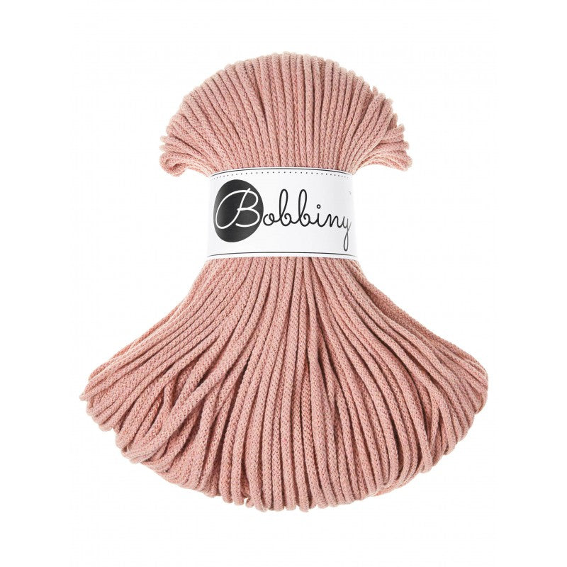 Bobbiny Junior geflochtene Baumwollkordel, 3mm und 100m, in Blush