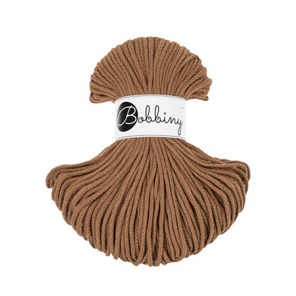 Bobbiny Junior geflochtene Baumwollkordel, 3mm und 100m, in Caramel
