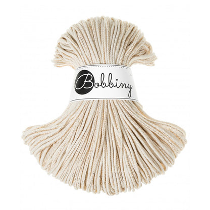 Bobbiny Junior geflochtene Baumwollkordel, 3mm und 100m, in Golden Natural