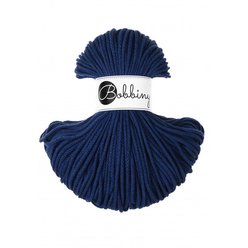 Bobbiny Junior geflochtene Baumwollkordel, 3mm und 100m, in Ink Blue