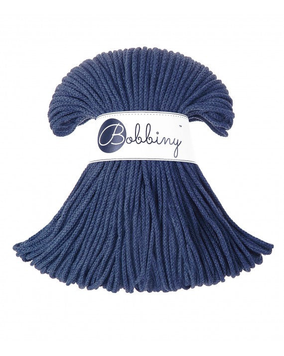 Bobbiny Junior geflochtene Baumwollkordel, 3mm und 100m, in Denim