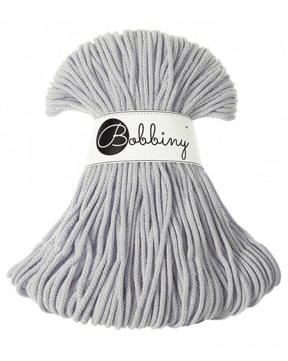 Bobbiny Junior geflochtene Baumwollkordel, 3mm und 100m, in Light Grey
