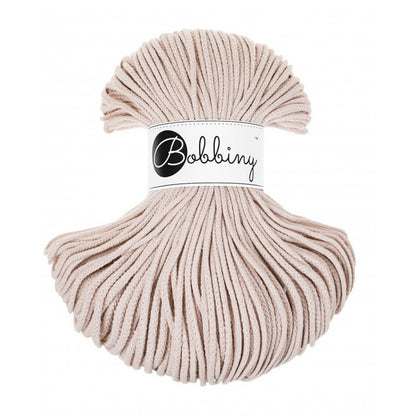 Bobbiny Junior geflochtene Baumwollkordel, 3mm und 100m, in Nude