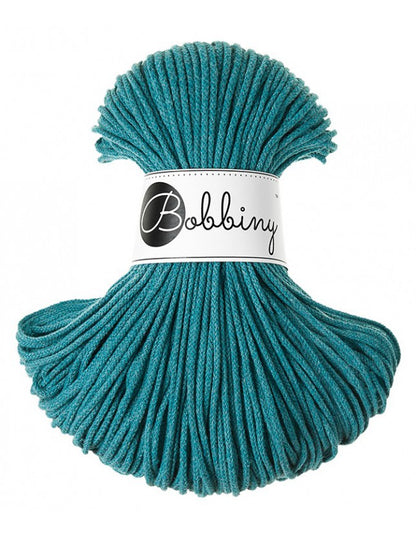 Bobbiny Junior geflochtene Baumwollkordel, 3mm und 100m, in Teal