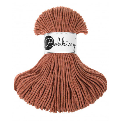 Bobbiny Junior geflochtene Baumwollkordel, 3mm und 100m, in Terracotta