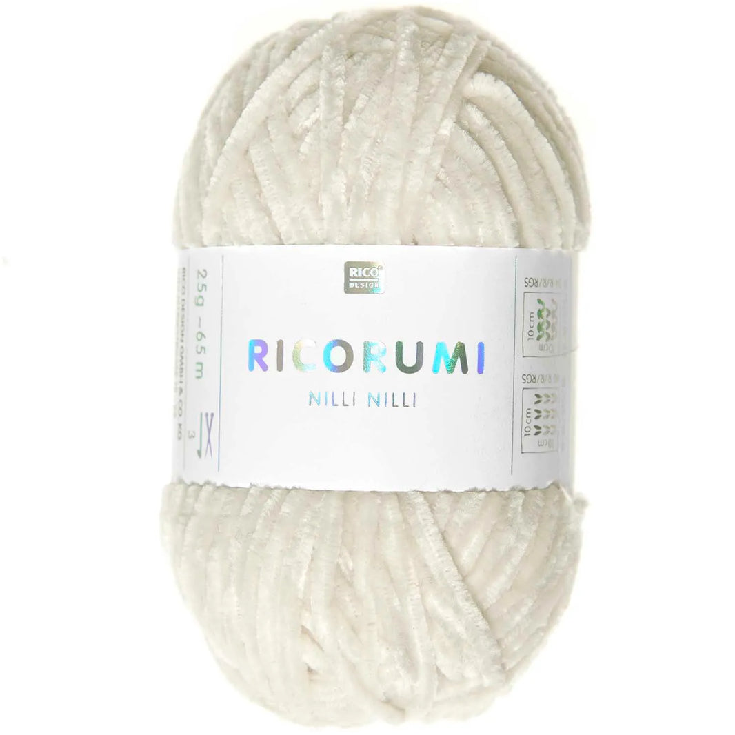 Ricorumi chenille yarn in cream, 25g ball by Rico Design