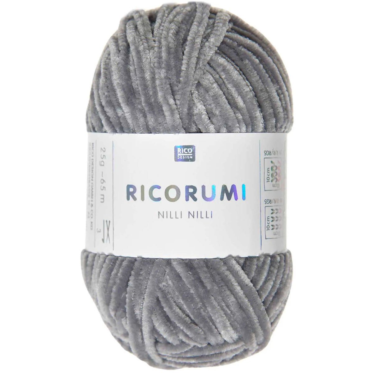 Ricorumi Chenille-Garn in grau, 25g-Knäuel von Rico Design