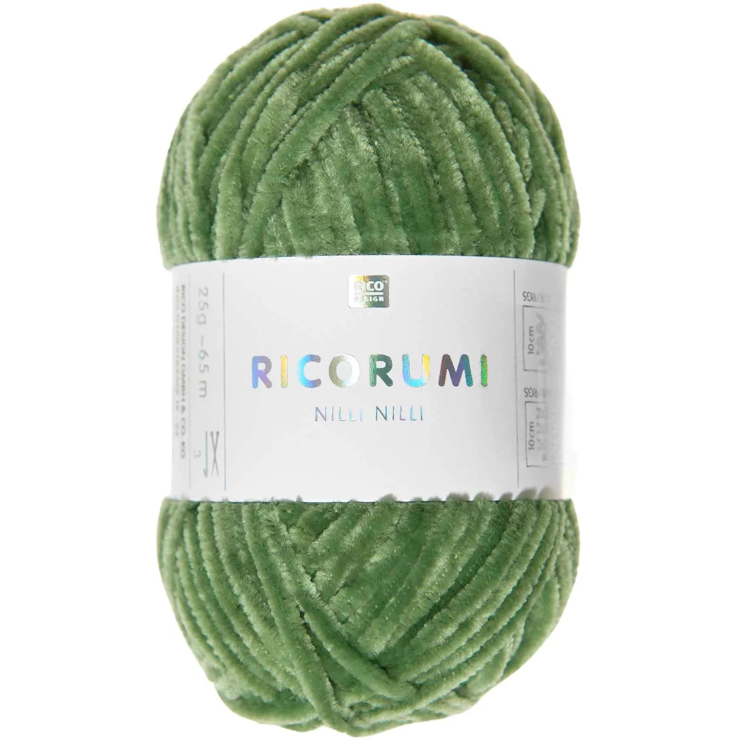 Ricorumi chenille yarn in green, 25g ball by Rico Design