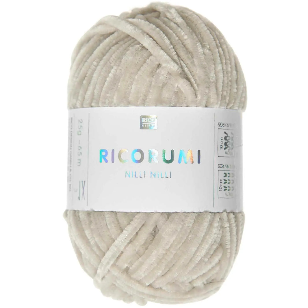 Ricorumi chenille yarn in natural, 25g ball by Rico Design