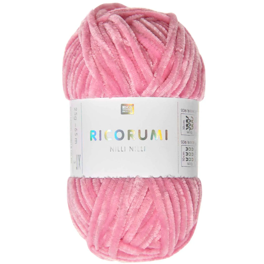 Ricorumi chenille yarn in pink, 25g ball by Rico Design