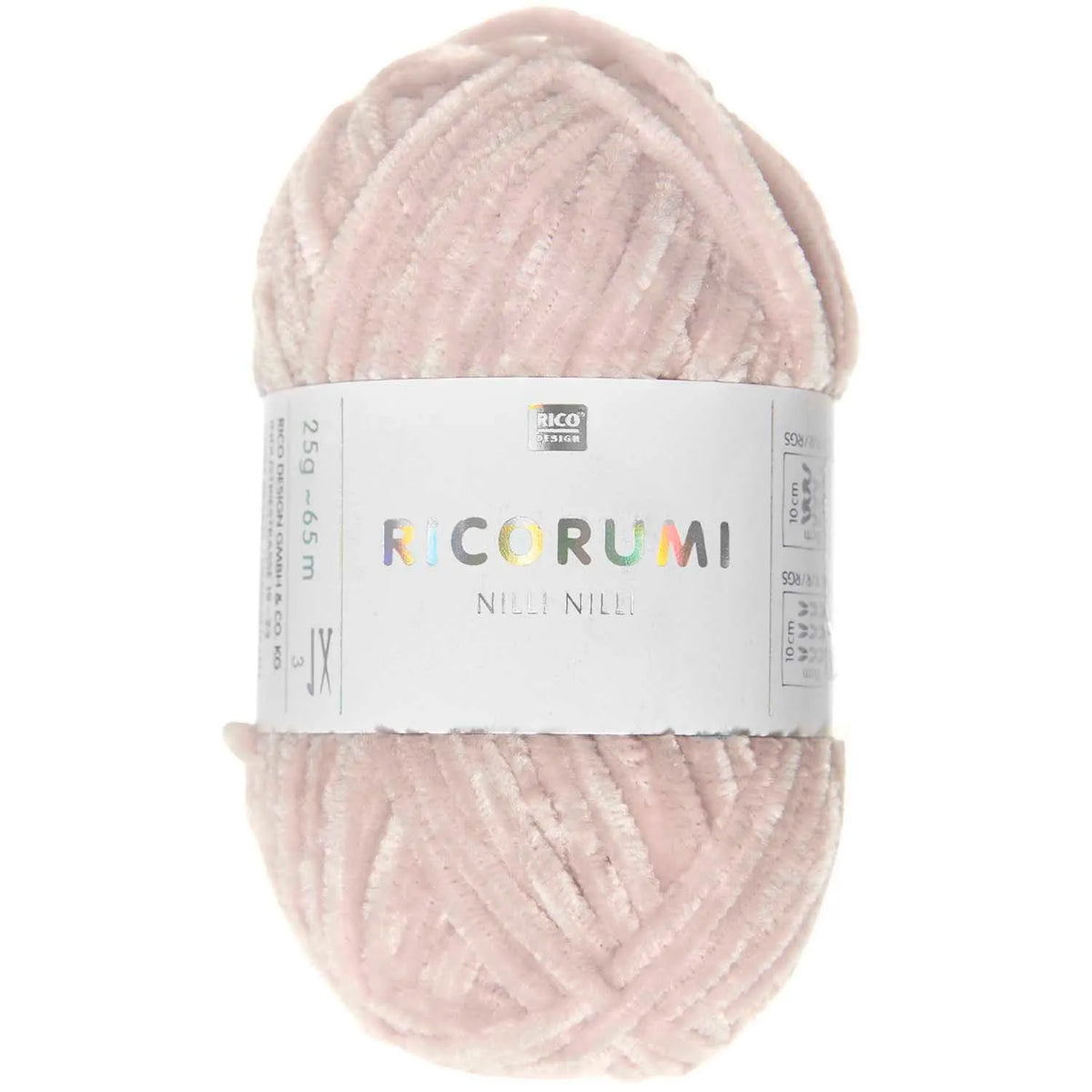 Ricorumi chenille yarn in powder pink, 25g ball by Rico Design