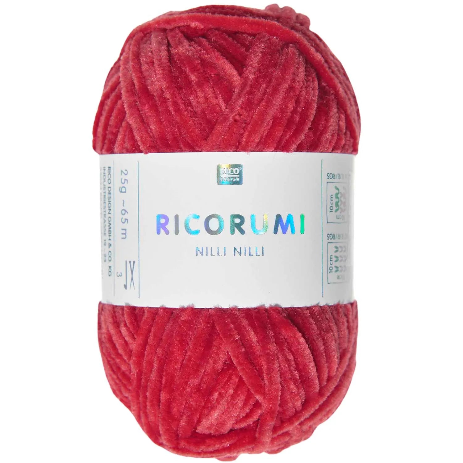 Ricorumi chenille yarn in red, 25g ball by Rico Design