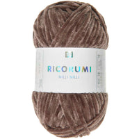 Ricorumi chenille yarn in chocolate, 25g ball by Rico Design