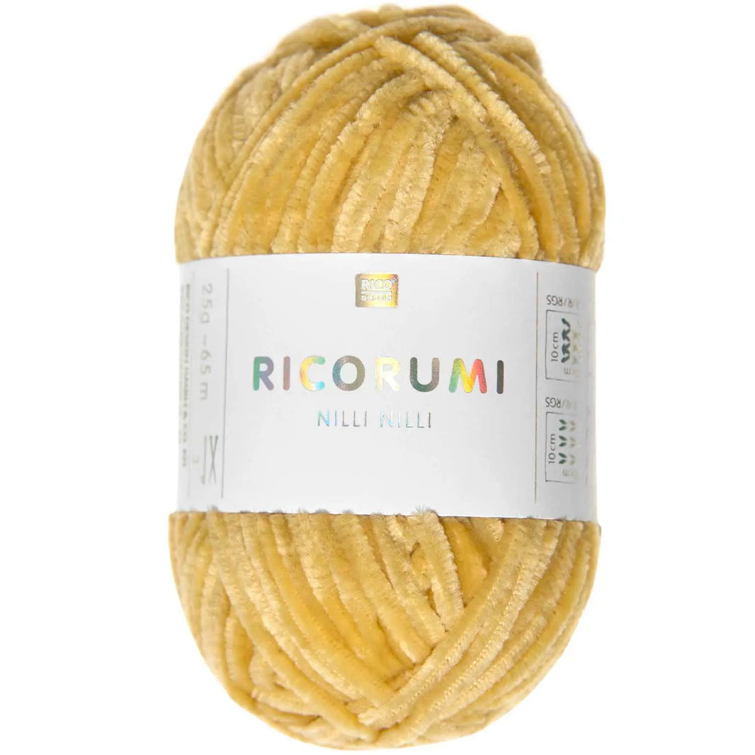 Ricorumi chenille yarn in mustard, 25g ball by Rico Design