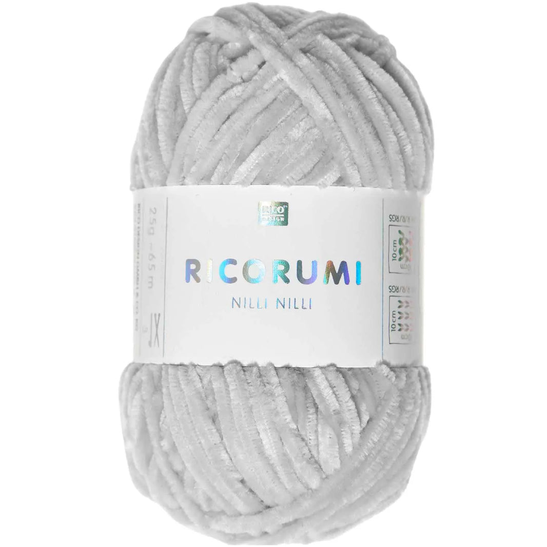 Ricorumi Chenille-Garn in silbergrau, 25g-Knäuel von Rico Design