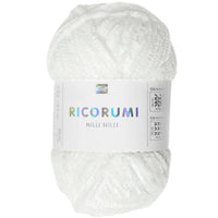 Ricorumi chenille yarn in white, 25g ball by Rico Design