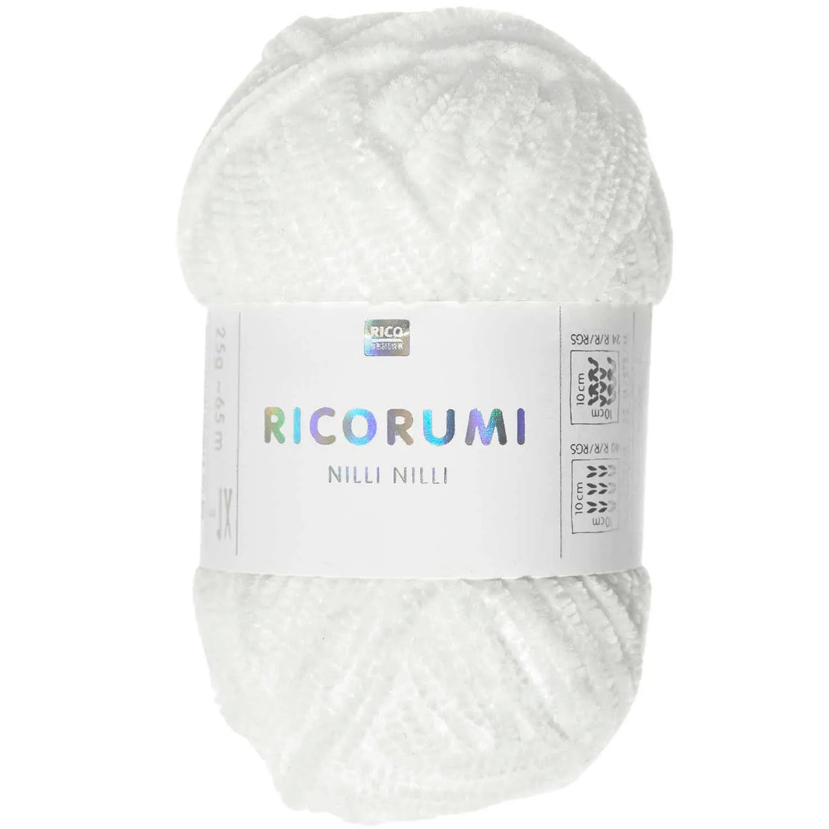 Ricorumi chenille yarn in white, 25g ball by Rico Design