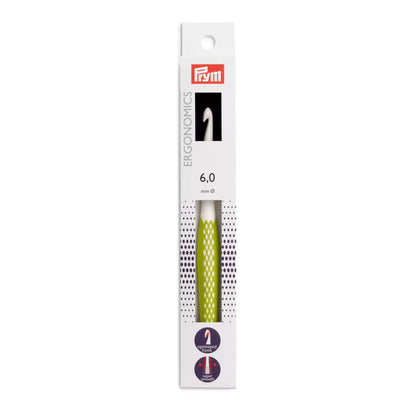Prym ergonomic wool crochet hook, 6mm and 17cm long