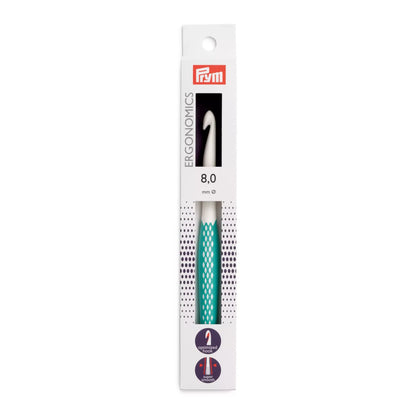 Prym ergonomic wool crochet hook, 8mm and 17cm long