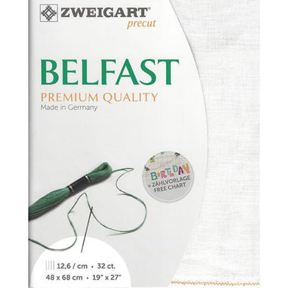 Belfast linen embroidery fabric in a light shade