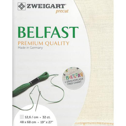 Belfast linen embroidery fabric, weave close-up