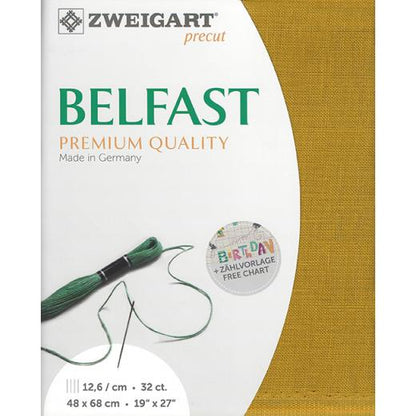 Belfast linen embroidery fabric in a soft colour