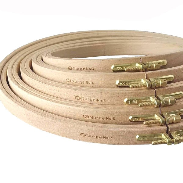 Beech wood embroidery hoops, sizes and thickness compared