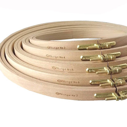 Beech wood embroidery hoops, sizes and thickness compared