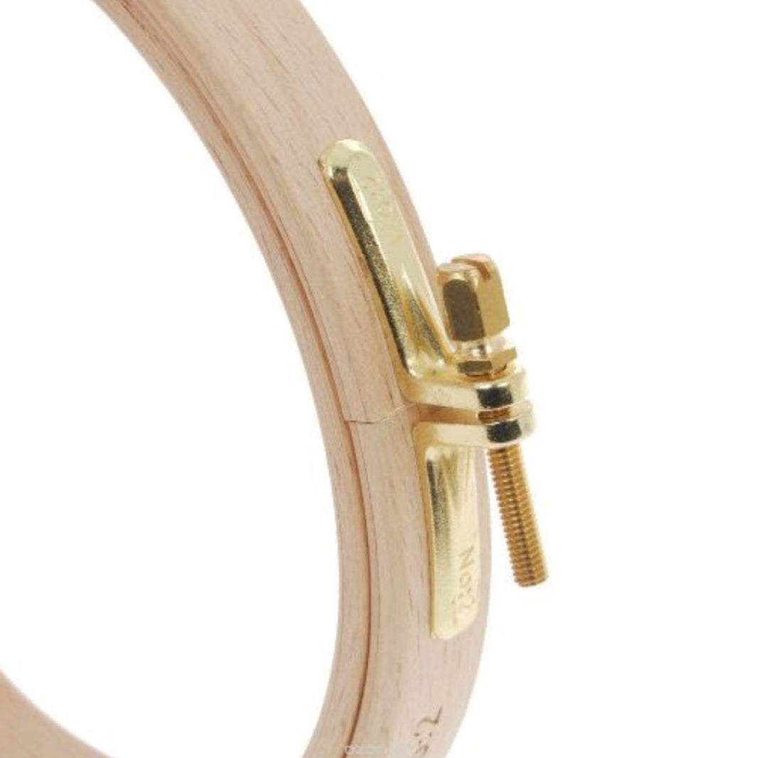 Beech wood embroidery hoops shown in different sizes