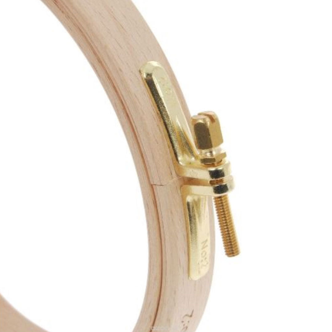 Beech wood embroidery hoops shown in different sizes