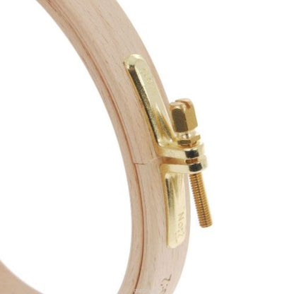 Beech wood embroidery hoops shown in different sizes