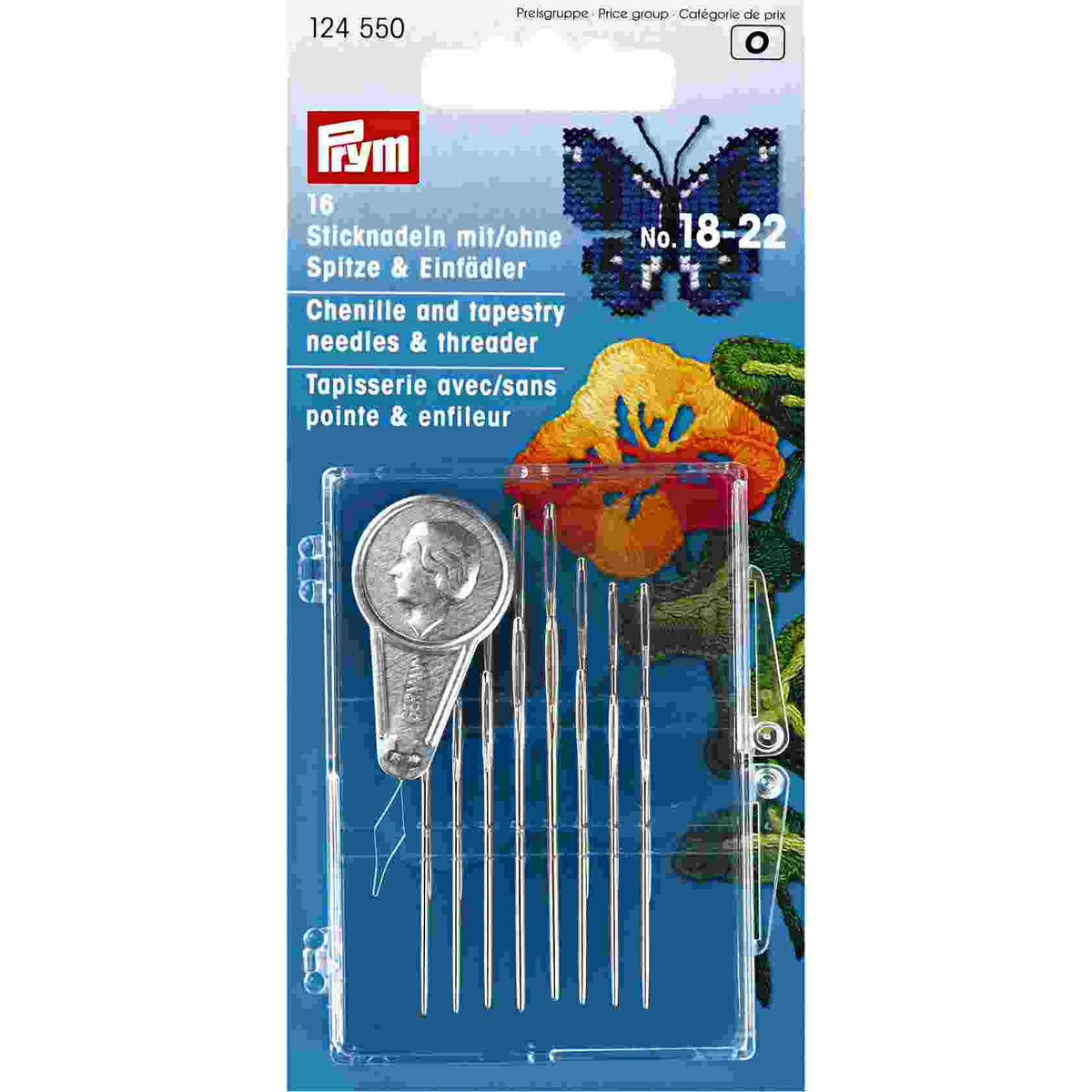 Prym Sticknadeln mit Einfädler, Nr. 18-22