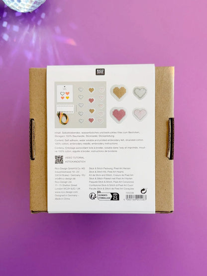 Traced embroidery kit 'Hearts' by Rico Design