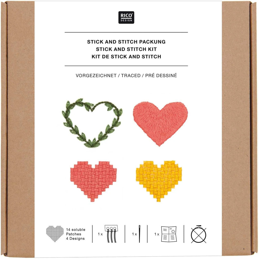 Traced embroidery kit 'Hearts' by Rico Design