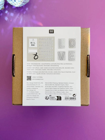 Vorgezeichnetes Stickset 'Letters' von Rico Design