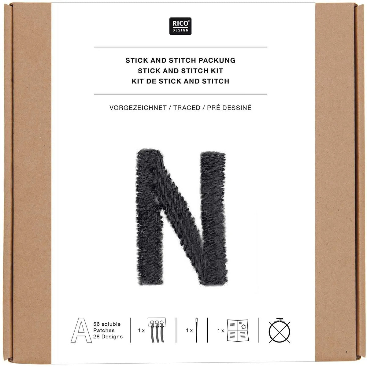 Vorgezeichnetes Stickset 'Letters' von Rico Design