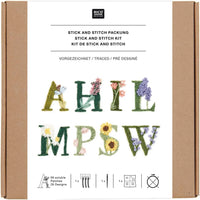 Vorgezeichnetes Stickset 'Letters with Flowers' von Rico Design