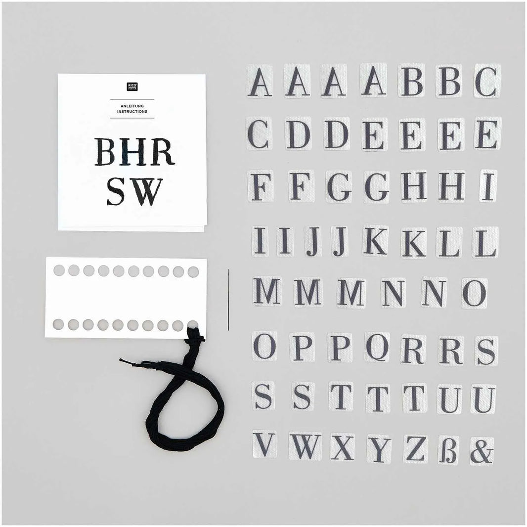 Traced embroidery kit 'Letters with Serifes' by Rico Design