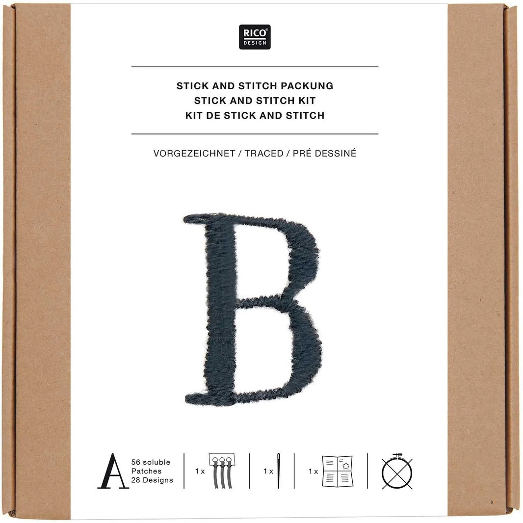Traced embroidery kit 'Letters with Serifes' by Rico Design