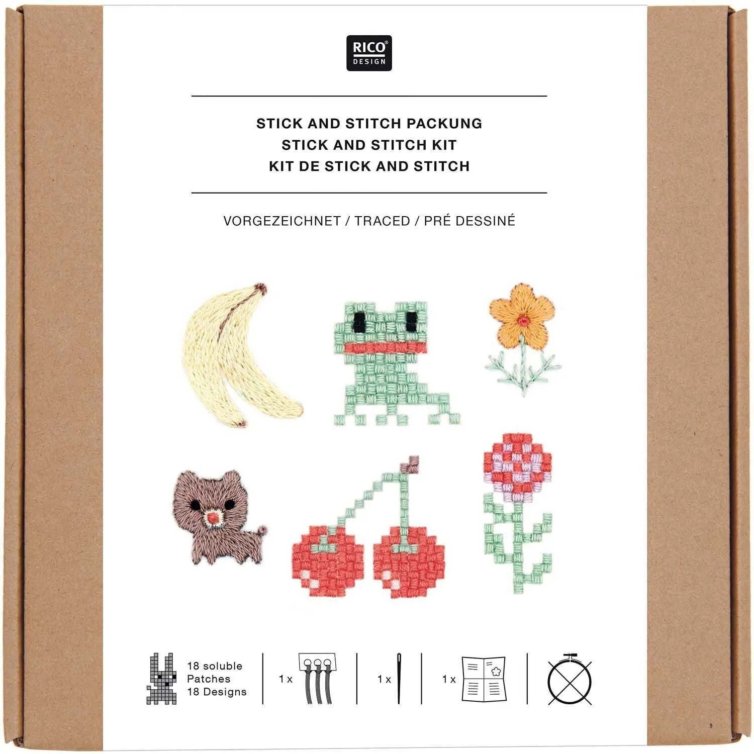 Vorgezeichnetes Stickset 'Pixel Art' von Rico Design