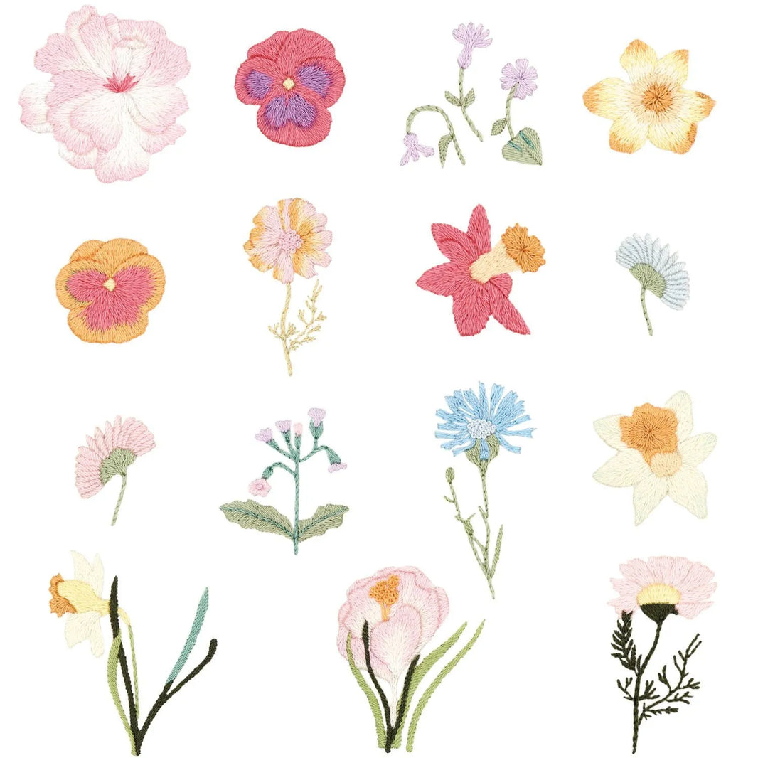 Traced embroidery kit 'Spring flowers' by Rico Design