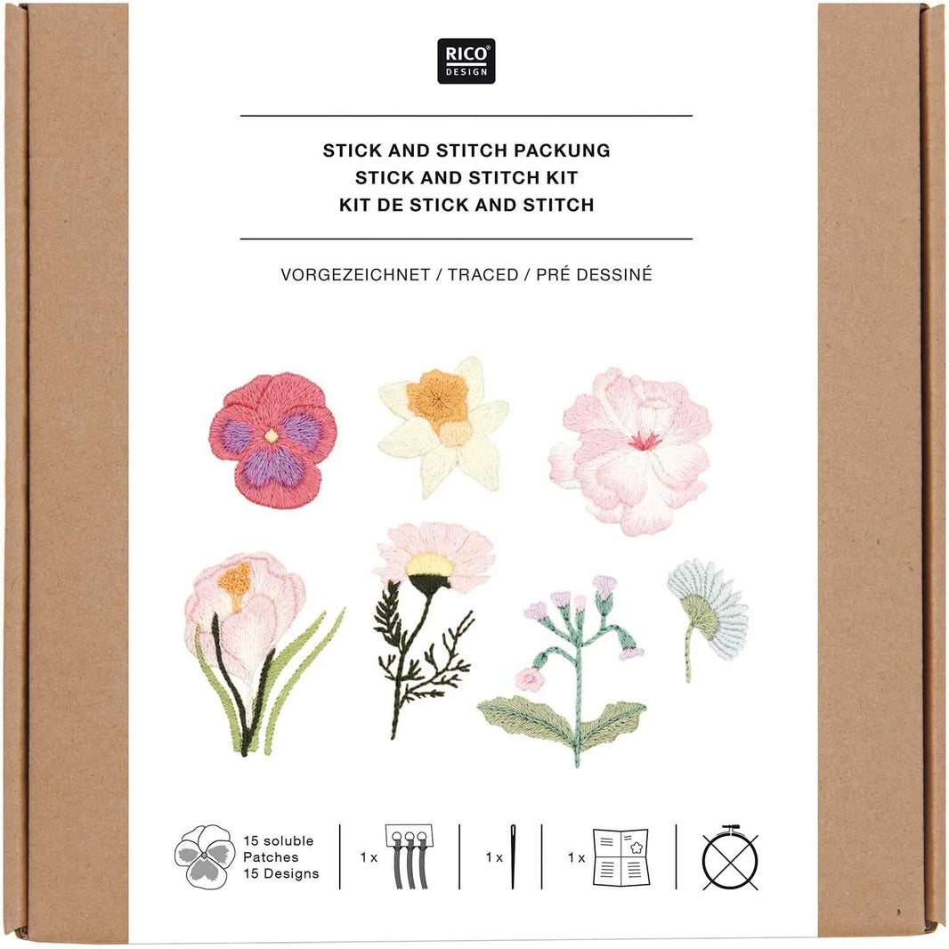 Traced embroidery kit 'Spring flowers' by Rico Design