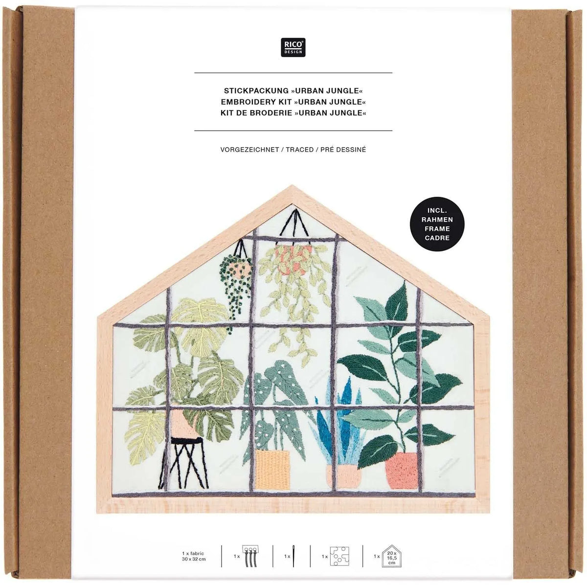 Rico Urban Jungle embroidery set, contents