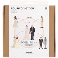 Cross-stitch embroidery kit 'Wedding' by Rico Design