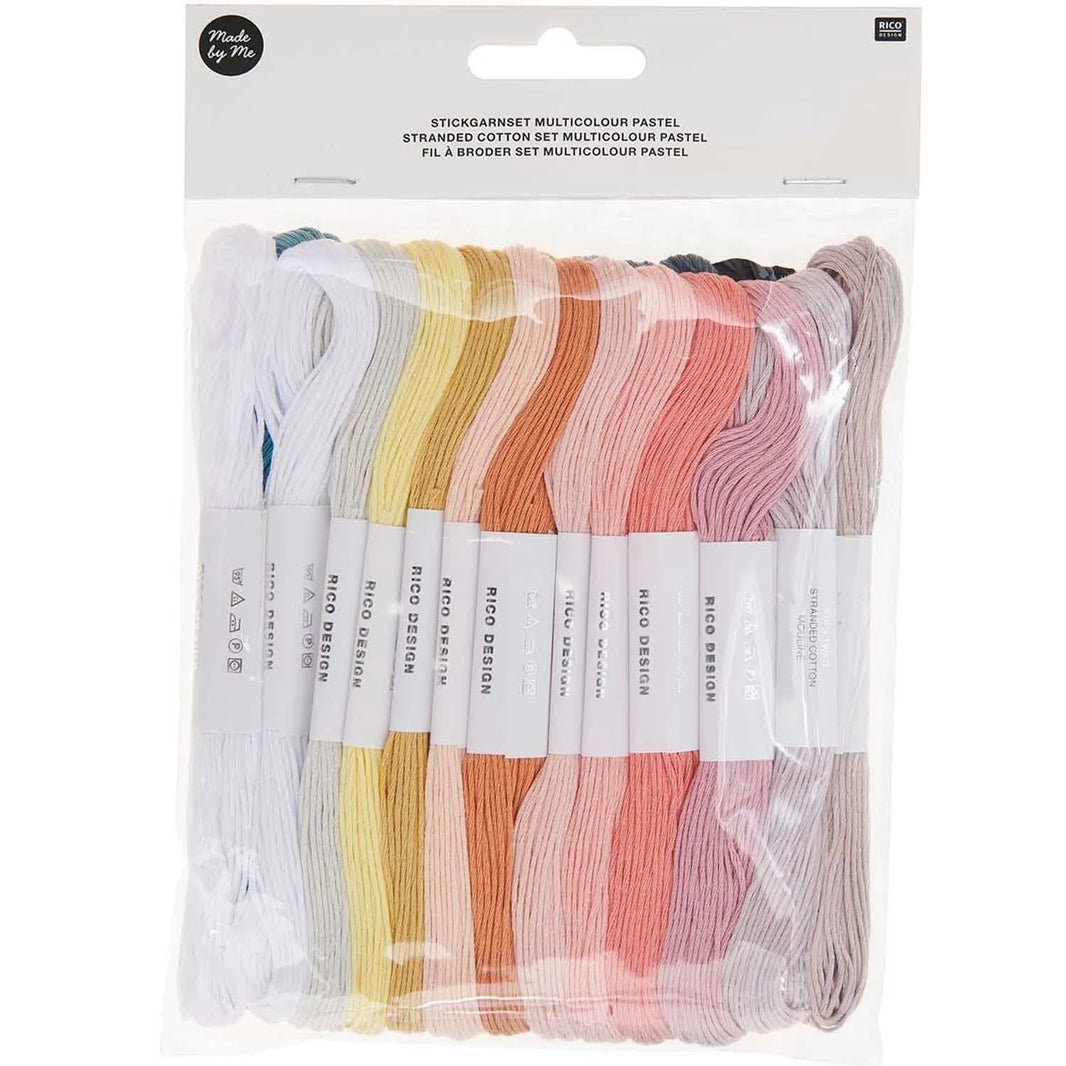 Embroidery thread set in pastel, 24 skeins by Rico Design