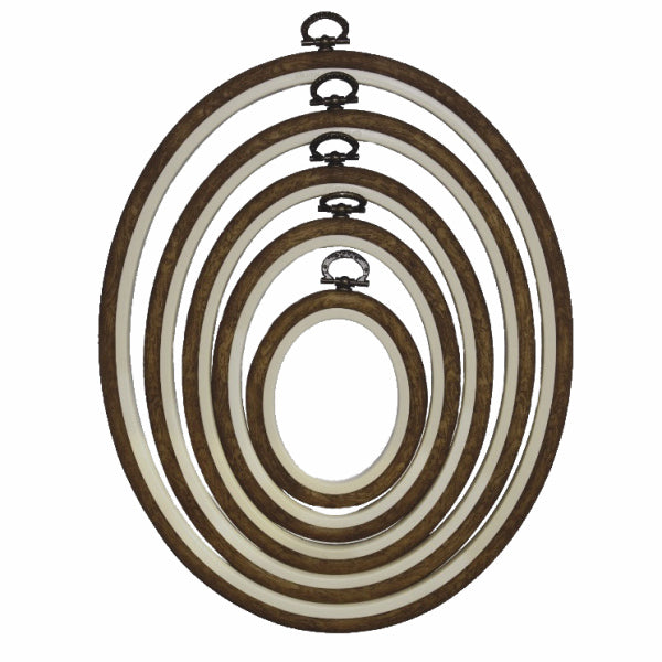 Nurge oval flexi hoop in wood grain brown