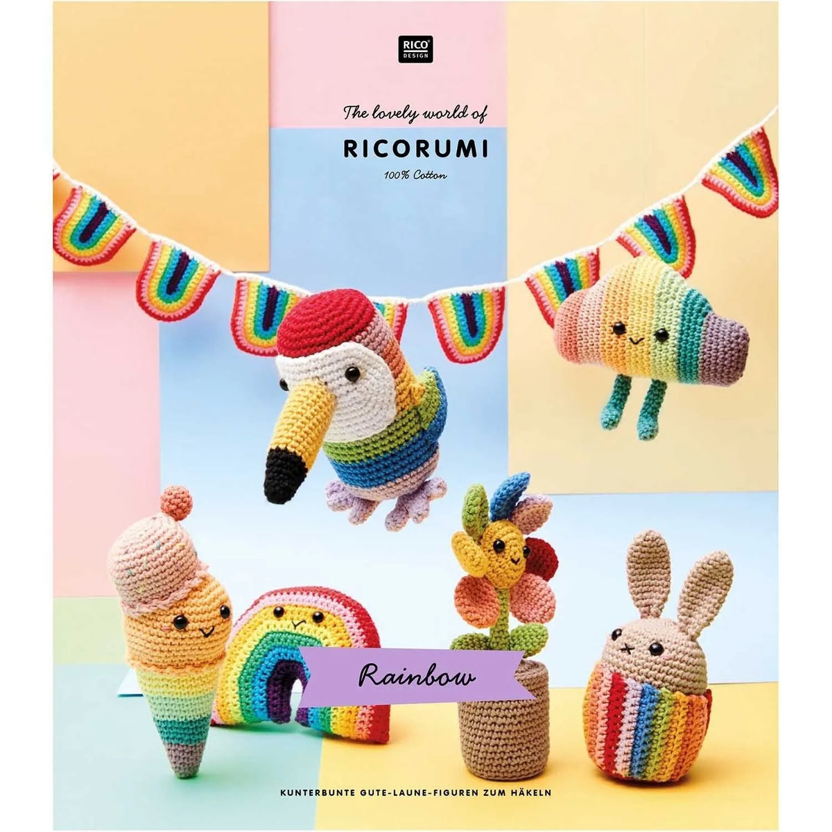 Ricorumi crochet book 'Rainbow' in German by Rico Design